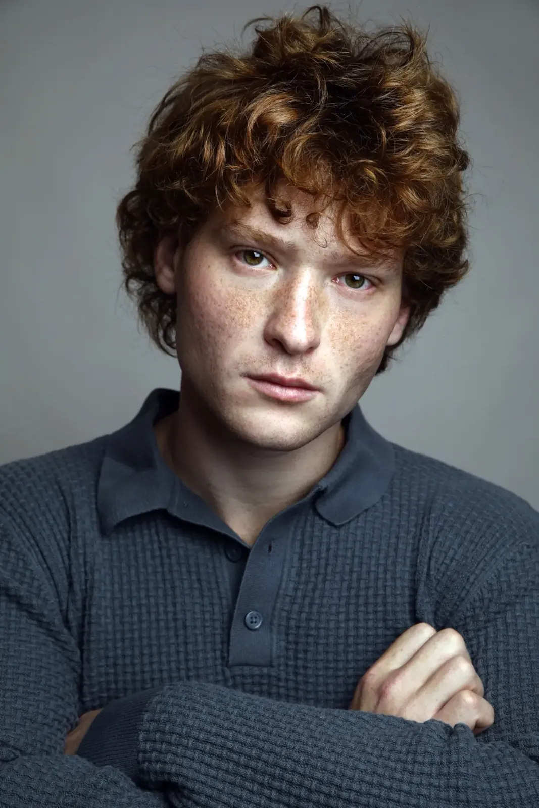 Serious studio portrait